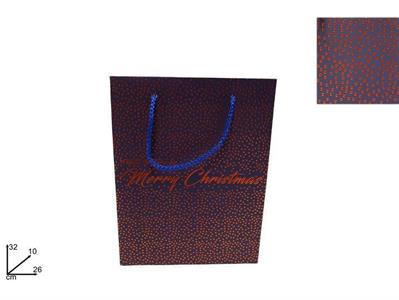 SHOPPER NATALE BLU BORCHIE COPPER 32x26