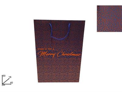 SHOPPER NATALE BLU BORCHIE COPPER 42x30