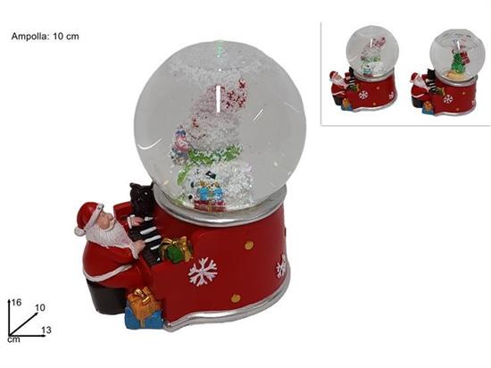 AMPOLLA NEVE C/BABBO NATALE PIANISTA 10cm