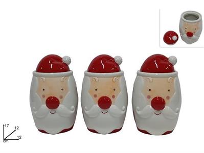 TRIS BARATTOLI 17cm VISO BABBO NATALE