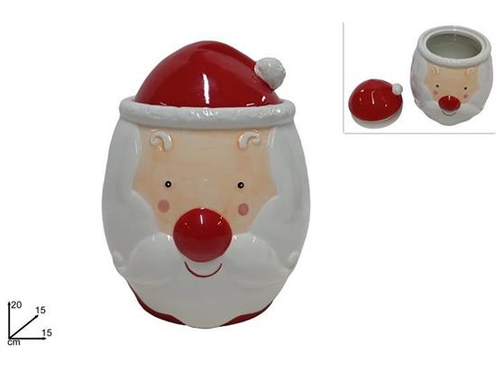 BARATTOLO CERAMICA 20x15cm VISO BABBO NATALE