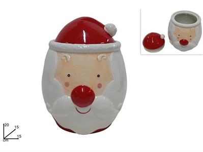 BARATTOLO CERAMICA 20x15cm VISO BABBO NATALE