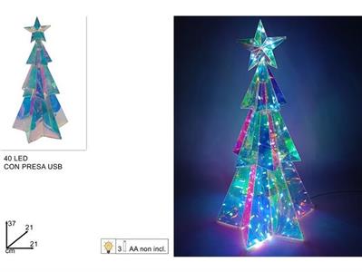 ALBERO RAINBOW 37cm C/40 LED BIANCO USB