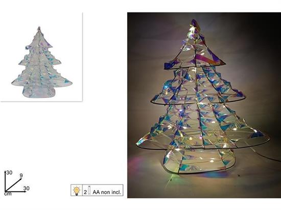 ALBERO RAINBOW 30cm C/LUCI BIANCO CALDO BATTERIA