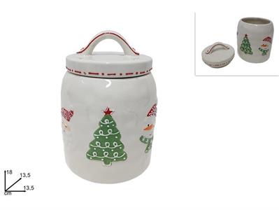 BARATTOLO CERAMICA 18cm DECORO NATALE