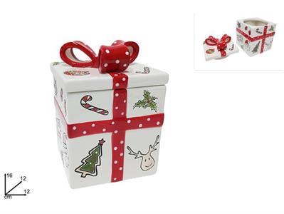 BARATTOLO PACCO DECORO NATALE 16cm CERAMICA