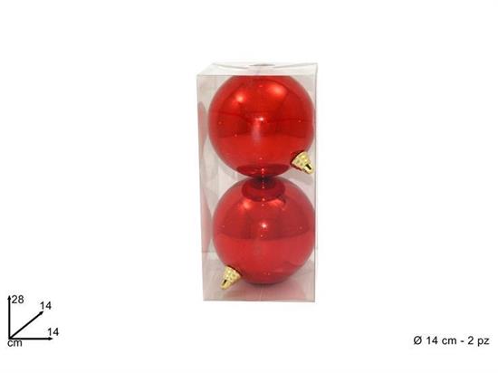 PALLE 14cm 2pz ROSSO LUCIDO