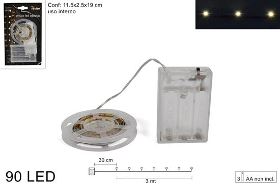 STRISCIA ADESIVA 90 LED BIANCO CALDO