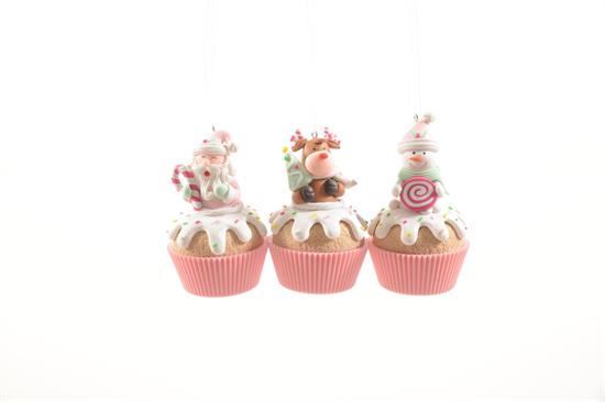 APPENDINO CUPCAKE CON PERSONAGGIO NATALE 10cm