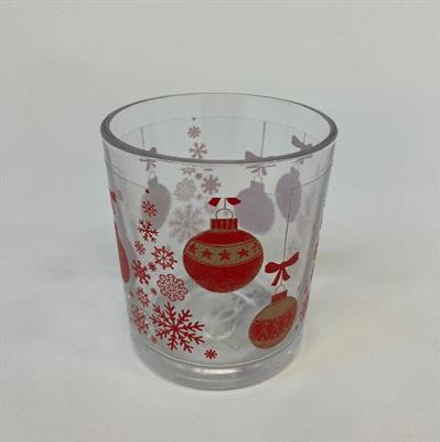 BICCHIERI NATALE VETRO PALLINE NATALE 6pz