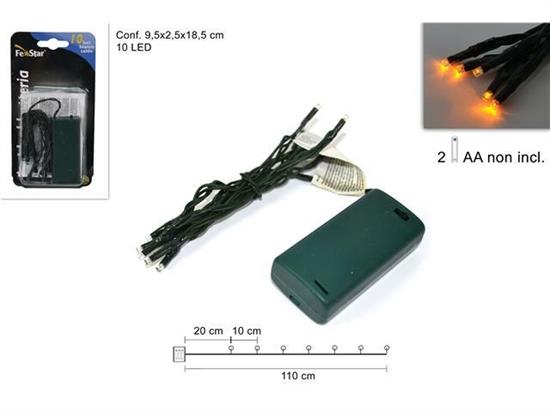 MINILED BATTERIA 10 BIANCO CALDO.