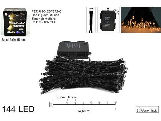 MINILED ESTERNO 144 BIANCO CALDO C/TIMER