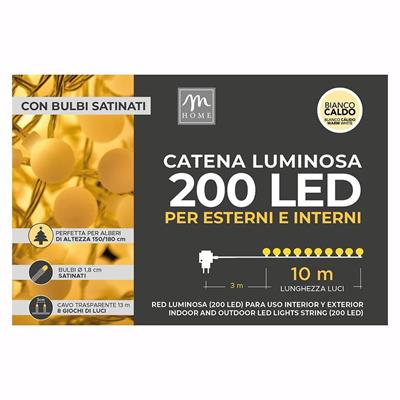 BULBI 200 LED BIANCO CALDO X ESTERNO C/GIOCHI LUCE