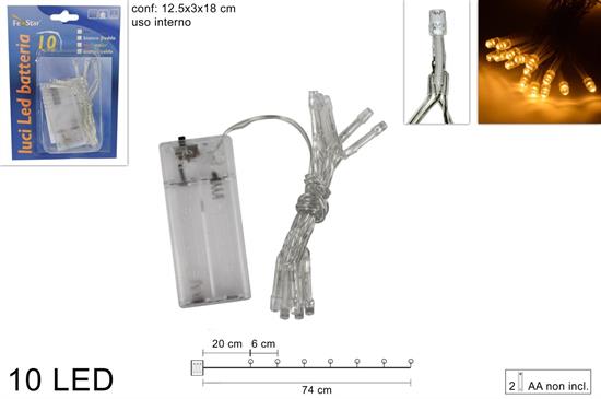 LUCI 10 LED BIANCO CALDO BATTERIA