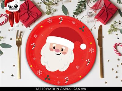 PARTY PIATTI NATALE BABBO 10pz