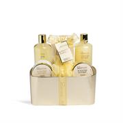 SET SCENTED BATH GOLD 6pz BASKET