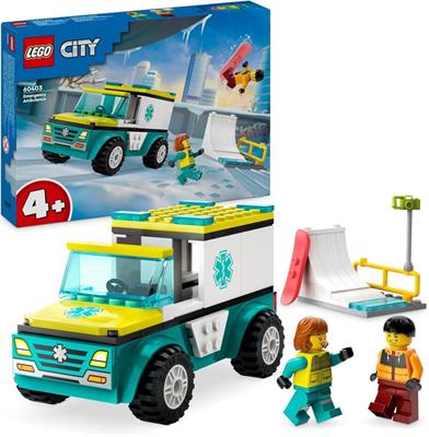 LEGO CITY AMBULANZA DI EMERGENZA E SNOWBOARD