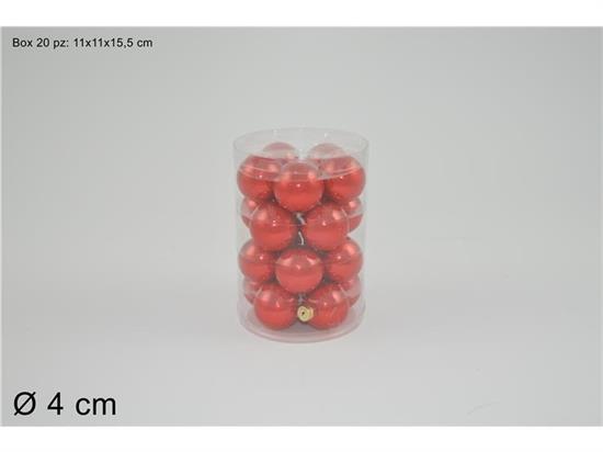 PALLE VETRO PERLATE ROSSO 4cm 20pz