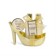 SET SCENTED BATH SHOE 3pz GOLD HEEL