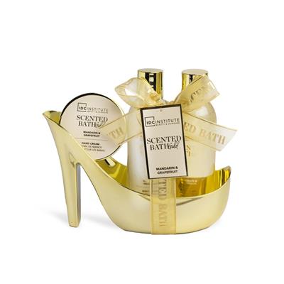 SET SCENTED BATH SHOE 3pz GOLD HEEL