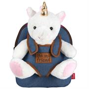 MINI ZAINETTO DENIM CON PELUCHE UNICORN