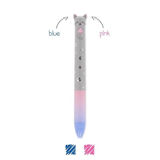 PENNA SFERA DUE COLORI CLICK&CLACK - KITTY - ink blu e rosa