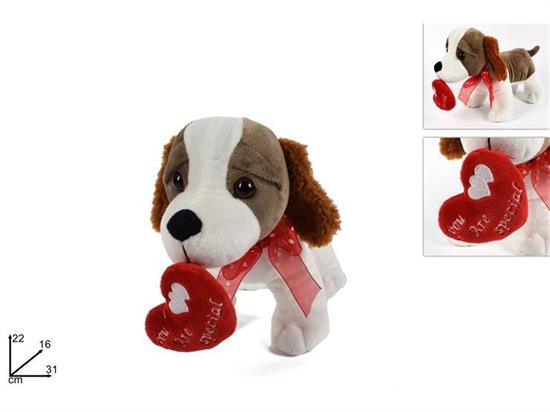 PELUCHE CAGNOLINO C/CUORE 22x31cm