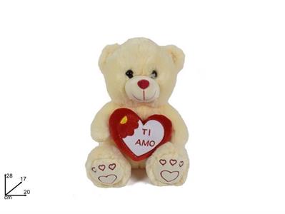 PELUCHE ORSETTO C/CUORE TI AMO 28cm