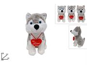 PELUCHE CANE C/CUORE 26cm