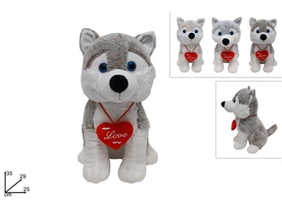 PELUCHE CANE C/CUORE 35cm