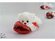 PELUCHE ORSETTO BIANCO C/CUORE 35cm