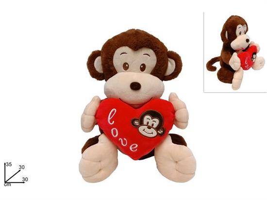 SCIMMIETTA PELUCHE C/CUORE 35cm