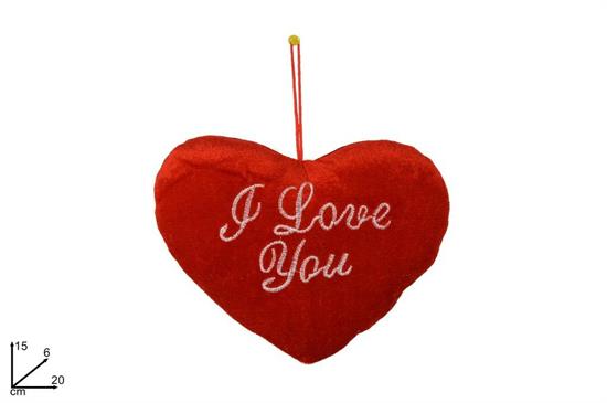 CUSCINO CUORE ROSSO I LOVE YOU 15cm