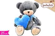 PELUCHE ORSO AZZURRO C/CUORE 25cm