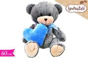 PELUCHE ORSO AZZURRO C/CUORE 60cm