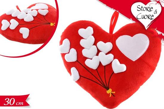 CUSCINO CUORE 30cm C/PALLONCINI