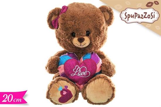 PELUCHE ORSO C/CUORE GLAM 20cm