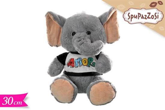 PELUCHE ELEFANTE C/MAGLIA AMOR 30cm