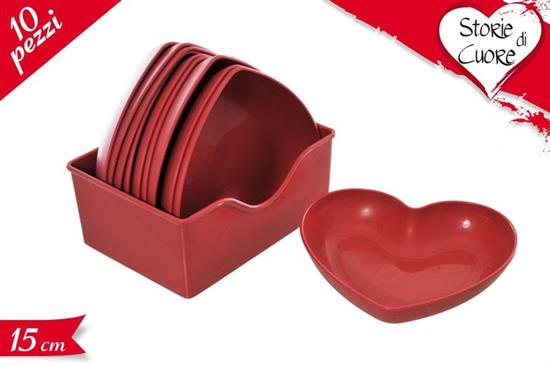 SET 10 PIATTINI CUORE 15cm