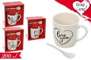 TAZZA LOVE C/CUCCHIAINO CERAMICA