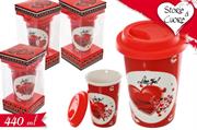 TAZZA LOVE C/COPERCHIO SILICONE 440ml