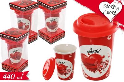 TAZZA LOVE C/COPERCHIO SILICONE 440ml