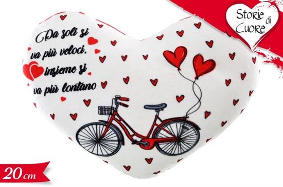 CUSCINO CUORE 20cm BICICLETTA