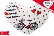 CUSCINO CUORE 30cm BICICLETTA