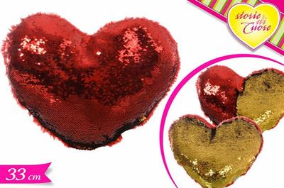 CUSCINO CUORE 33cm PAILLETTES