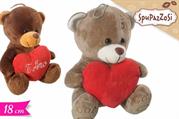 PELUCHE ORSO C/CUORE 18cm