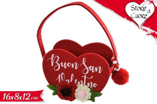 BORSETTA LOVE FELTRO 16x12 CUORE