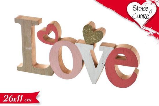 SCRITTA LOVE LEGNO C/GLITTER