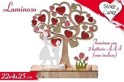 DECORAZIONE ALBERO D/VITA LOVE C/LUCE 22cm