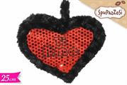 CUORE 25cm PELUCHE NERO